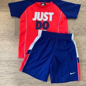 Nike Red and Blue Kids' Short Set